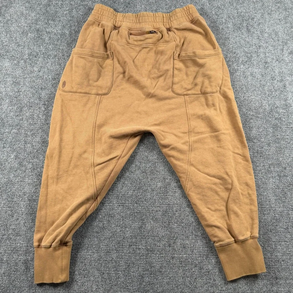 FP Movement Joggers Womens L Tan Drop Crotch French Terry Sweatpants Harem Yoga